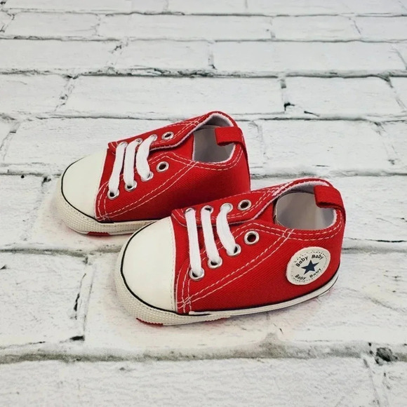 Infant Size 5 Red Soft Sole Baby Shoes, Baby sneakers for girls or boys - Picture 12 of 12